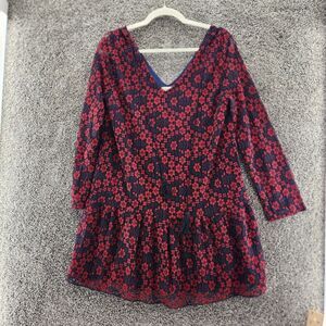 Velzera small NWT Y2k Whimsigoth floral lace v-neck knee length dress